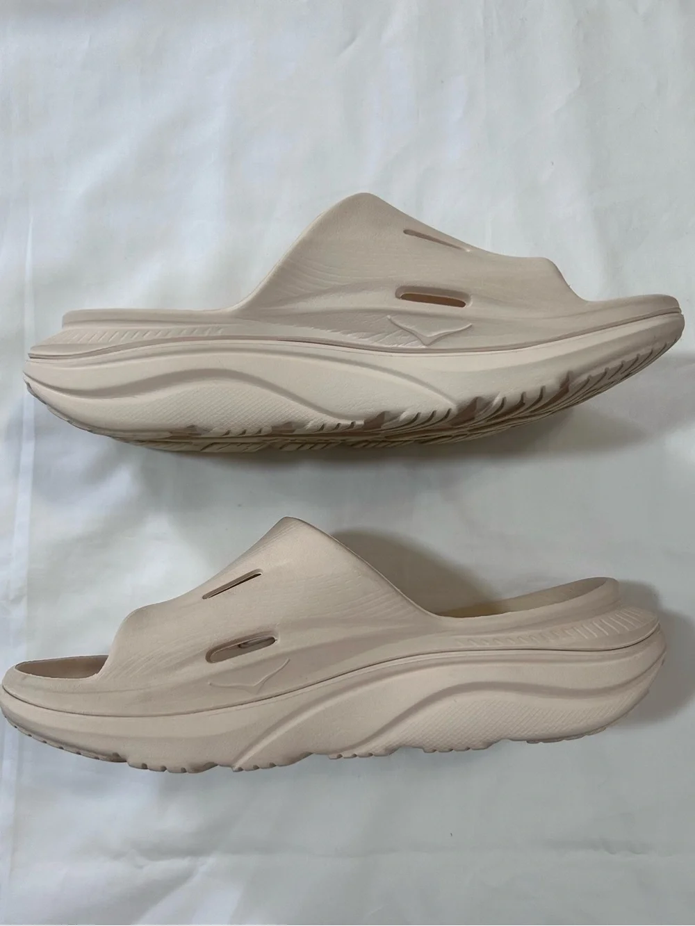 HOKA Beige Ora Recovery Slide,W7 - Picture 14 of 16